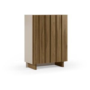 Krémovobiela/v prírodnej farbe skrinka z borovicového dreva 90x120x43 cm Marlo – Marckeric vyobraziť