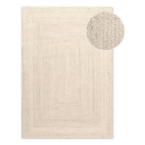 Krémovobiely obojstranný/ručne tkaný jutový koberec 60x90 cm Juno – Hanse Home vyobraziť