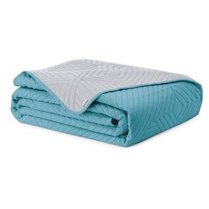 Modrý/svetlosivý prešívaný pléd z mikrovlákna 240x260 cm Softa – Restilo vyobraziť