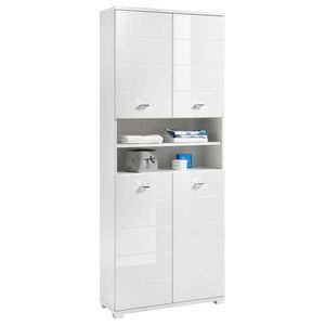 Xora VYSOKÁ SKRINKA, biela s vysokým leskom, biela, 76/190/31 cm vyobraziť
