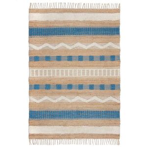 Flair Rugs VŠÍVANÝ KOBEREC, 160/230 cm, modrá, prírodná farba vyobraziť