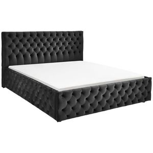 home24 ČALÚNENÁ POSTEĽ, 140/200 cm, čierna vyobraziť
