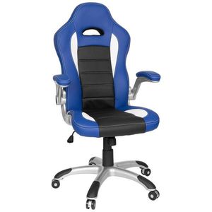 MID.YOU HERNÁ STOLIČKA, vzhľad kože, modrá, čierna, biela vyobraziť