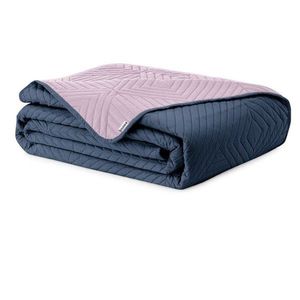 Ružový/tmavosivý prešívaný pléd z mikrovlákna 240x260 cm Softa – Restilo vyobraziť