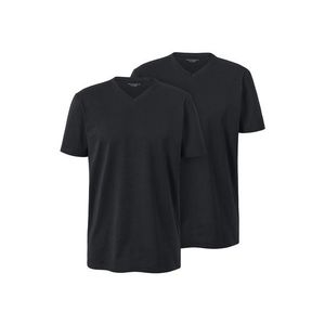 Tričká s výstrihom do V, 2 ks, čierne vyobraziť