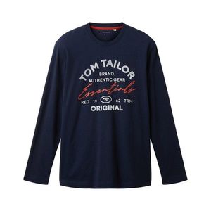 Tričko Tom Tailor s dlhým rukávom s logom, Sky Captain modrá vyobraziť