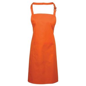 Premier Workwear Kuchynská zástera s náprsenkou a vreckom - Oranžová vyobraziť