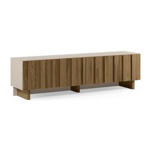 Krémovobiely/v prírodnej farbe TV stolík z borovicového dreva 180x50x43 cm Marlo – Marckeric vyobraziť