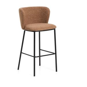 Čalúnená barová stolička v terakotovej farbe (výška sedadla 75 cm) Ciselia – Kave Home vyobraziť
