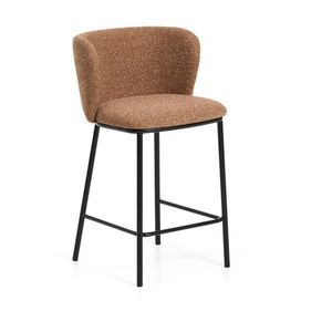 Čalúnená barová stolička v terakotovej farbe (výška sedadla 65 cm) Ciselia – Kave Home vyobraziť