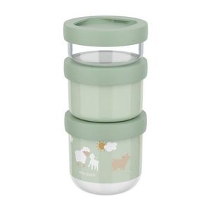 Svetlozelené plastové detský desiatový box 3 ks Little Farm – Mepal vyobraziť