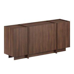Komoda v dekore orecha s otvorom pre káble v tmavo prírodnej farbe 180x80x45 cm Dorma – Kalune Design vyobraziť