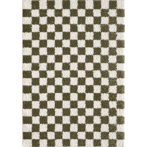Tmavozelený/krémovobiely koberec 120x170 cm Grida – ESTE vyobraziť