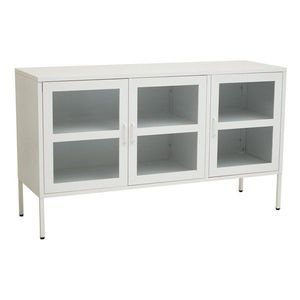 Biela oceľová vitrína 140x80x45 cm Acier – Premier Housewares vyobraziť