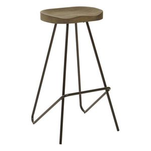 Čierna/v prírodnej farbe barová stolička z brestového dreva (výška sedadla 78 cm) District – Premier Housewares vyobraziť