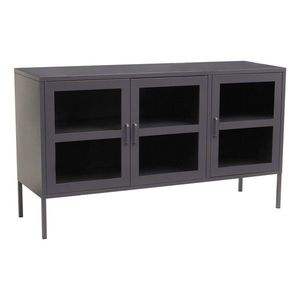 Sivá oceľová vitrína 140x80x45 cm Acier – Premier Housewares vyobraziť