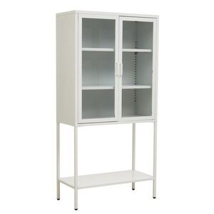 Biela oceľová vitrína 75x150x35 cm Acier – Premier Housewares vyobraziť
