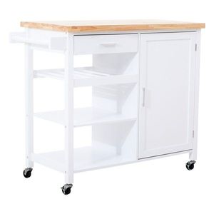 Servírovací stolík na kolieskach z kaučukového dreva 48x105 cm Frankfurt – Premier Housewares vyobraziť