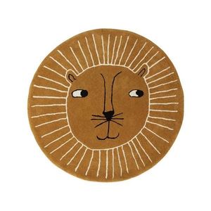 Hnedý detský koberec s prímesou vlny ø95 cm Lion – OYOY Mini vyobraziť