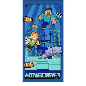 Modrá detská osuška z mikrovlákna 70x140 cm Minecraft "Underwater Fun" – Jerry Fabrics vyobraziť