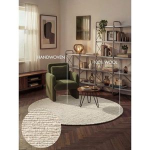 Krémovobiely ručne tkaný vlnený okrúhly koberec ø 200 cm Bexley Woolwich – Ted Baker vyobraziť
