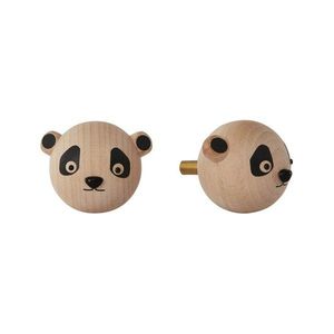 Nástenný háčik z bukového dreva v prírodnej farbe Panda – OYOY Mini vyobraziť