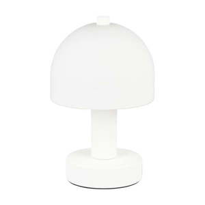 Biela stolová lampa so skleneným tienidlom (výška 19 cm) Glenn – Reality vyobraziť