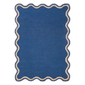 Tmavomodrý ručne tkaný koberec s prímesou vlny 160x230 cm Rivo Wool – Flair Rugs vyobraziť