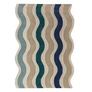 Modrý ručne tkaný vlnený koberec 160x230 cm Cascade Wool – Flair Rugs vyobraziť