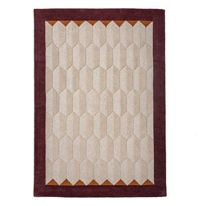 Vínovočervený/v prírodnej farbe ručne tkaný vlnený koberec 160x230 cm Apex Border Wool – Flair Rugs vyobraziť
