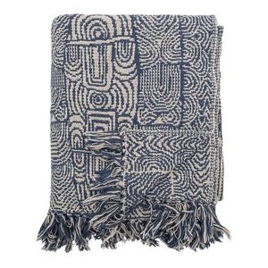 Modrá deka s prímesou bavlny 130x160 cm Bresso – Bloomingville vyobraziť