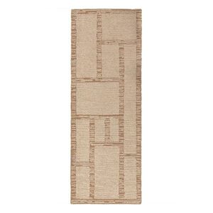 Ručne tkaný vlnený behúň v prírodnej farbe 80x230 cm Harris Modula Wool – Flair Rugs vyobraziť