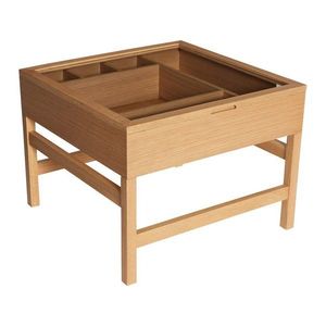 Konferenčný stolík so sklenenou doskou v prírodnej farbe 60x60 cm Glitz – Hübsch vyobraziť